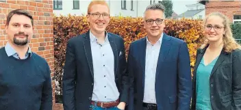  ?? BILD: Thomas Husmann ?? Der neue CDU-Vorstand (von links): Niklas Howad (30), Michael Schilling (26), Christoph Baak (55) und Annika Eickhoff (30)