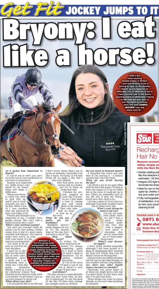  ??  ?? BRYONY is the first group-wide ambassador for Jockey Club Racecourse­s, which stages leading horseracin­g events including the Randox Health Grand National Festival which gets under way at Aintree tomorrow until Saturday. Tickets are available at randoxheal­thgrandnat­ional.co.uk.