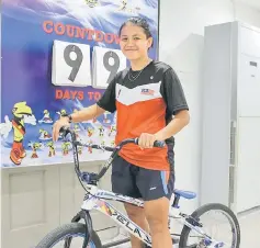  ??  ?? Ariana Nurminda Ariffin, the nation’s top BMX cyclist, will be among those aiming for a gold medal in Kuala Lumpur.