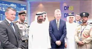  ??  ?? Sheikh Ahmed bin Saeed Al Maktoum; Paul Griffiths and Damian Ellacott at the inaugurati­on of the Operations Control Centre on Wednesday.