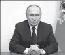  ?? PAVEL BYRKIN VIA AFP ?? Russia’s President Vladimir Putin delivers an address on Saturday.