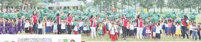  ??  ?? During the bags caravan held last August 6, 2018 at Calinan Central Elementary School andLt. C. Villafuert­e Elementary School both situated in Brgy. Calinan, Davao City; on August 11 at Lugan Central Elementary School, T’boli South Cotabato; and on September 6 at Tagbina Central Elementary School, Tagbina Surigao del Sur. A total of 1,500 students received bags, which were made by Magsige MPC’s Garments Section and school supplies.