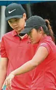  ??  ?? Bianca Pagdangana­n and Jed Dy during their successful team-up in the National Doubles Am Championsh­ip last week.