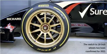  ??  ?? The switch to 18-inch wheels has been comfirmed for 2021