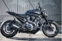  ??  ?? The Harley-Davidson Streetfigh­ter, a slightly more traditiona­l bike.