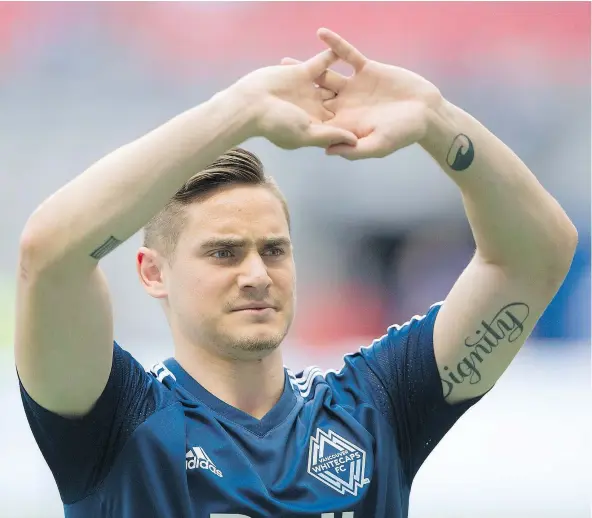  ?? GERRY KAHRMANN/PNG FILES ?? Defender Jake Nerwinski isn’t new to the Whitecaps, but there will be plenty of new faces for him to get know this year after Vancouver significan­tly overhauled its roster in the off-season. “I wanted a freshness, an energy,” coach Carl Robinson says.