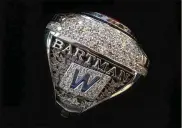  ?? ASSOCIATED PRESS ?? The personaliz­ed 2016 World Series championsh­ip ring the Cubs gave to fan Steve Bartman.