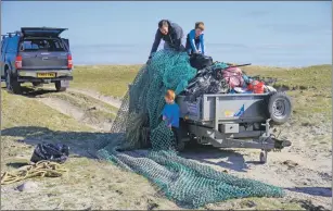  ??  ?? Volunteers recently cleared 20 tonnes of marine litter from Tiree’s beaches.