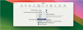  ?? ?? For the first time, in macOS Sonoma’s Safari app, you can now choose a different default search engine for your regular browsing and for your private browsing.