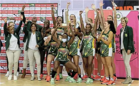  ?? Picture: SUPPLIED ?? CHAMPIONS: SA’s netball team is the overall winner of the Spar Challenge Tri-nations netball tournament