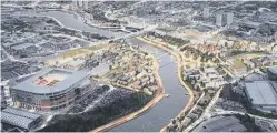  ??  ?? How Sunderland may look from the sky if the £100m Riverside Sunderland project is eventually approved.