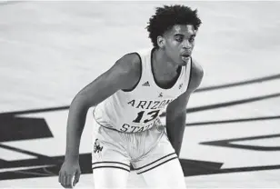  ?? RICK SCUTERI AP ?? ASU freshman guard Josh Christophe­r leads the team in scoring at 17.5 points per game. Christophe­r was ASU’s first McDonald’s All-American and could leave for the NBA after one season.