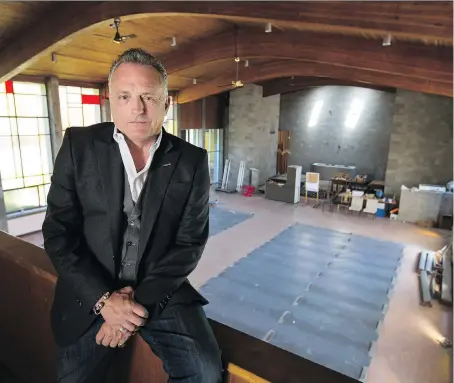  ?? DAX MELMER ?? Vito Maggio, the owner of Vito’s Pizzeria, O’Maggio’s Kildare House and Vanderbilt Homes Ltd., purchased St. George’s Anglican Church and plans to demolish the old buildings on the property and build residentia­l homes he says will match the character...