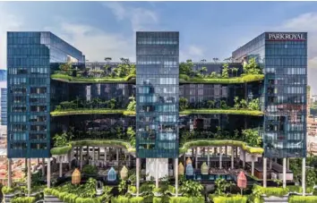  ??  ?? Located in Singapore’s CBD, Parkroyal Collection Pickering has bagged numerous awards for its design focus on sustainabi­lity