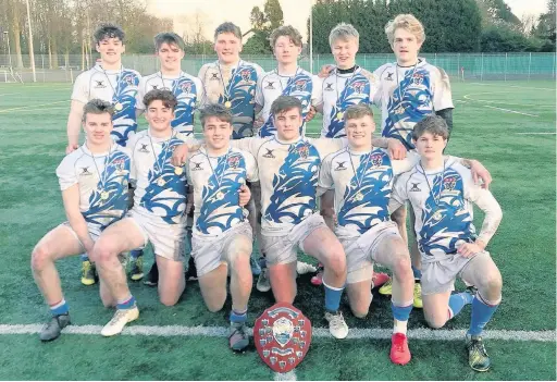  ??  ?? King’s School under 18s sevens squad won the Cheshire title at the third time of asking