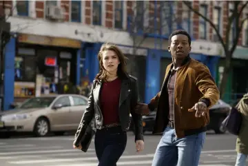  ??  ?? Brandon Micheal Hall stars as Miles Finer, alongside Violett Beane as Cara Weiss in ‘God Friended Me’. — Jonathan Wenk,CBS photo