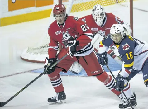  ?? BOB TYMCZYSZYN/STANDARD STAFF ?? Ryan Mantha, shown in this file shot from last season, has been named the captain of the Niagara IceDogs. The OHL team opens its season Friday night in North Bay.