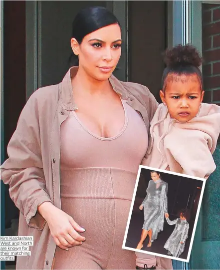  ??  ?? Kim Kardashian West and North are known for their matching outfits.