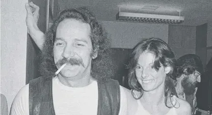 ?? ROBERT HOUSTON/AP ?? Ralph “Sonny” Barger, a high school dropout and Army veteran, with his wife Sharon in San Francisco in 1980.