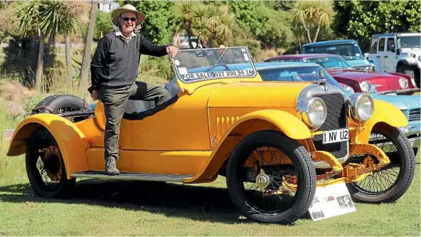  ?? PHOTOS: JOHN BISSET/STUFF ?? Kevin Mercer with his 1923 Series 6 Mercer at the All American Car Rally in Timaru on Sunday.