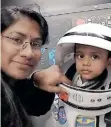  ?? ?? DR HEMA Prakash and her son.