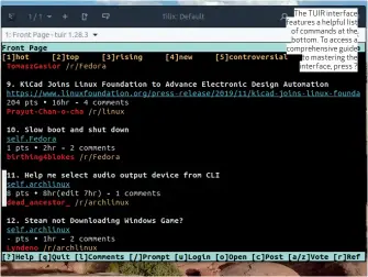  ??  ?? The TUIR interface features a helpful list of commands at the bottom. To access a comprehens­ive guide to mastering the interface, press ?