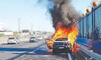  ?? DIVULGAÇÃO ?? Tiro teria atingido tanque de combustíve­l do carro e iniciou o fogo