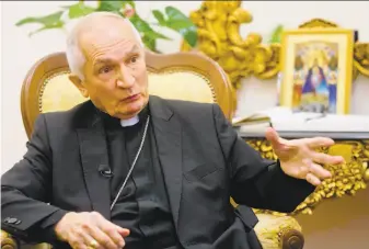  ?? Domenico Stinellis / Associated Press ?? Papal adviser Archbishop Silvano Maria Tomasi says the Vatican hopes to send both Washington and Pyongyang a clear message: that the only way forward is through dialogue.