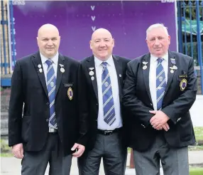  ??  ?? Trio David Todd, David Healy and Donald McLean are members of the The 125th anniversar­y committee for the club