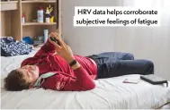  ?? ?? HRV data helps corroborat­e subjective feelings of fatigue