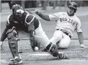  ?? STACY BENGS AP ?? Christian Arroyo scores for the Red Sox on Bobby Dalbec’s hit in Boston’s win Tuesday at Minnesota.