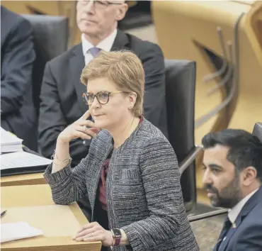  ?? ?? 0 Nicola Sturgeon in action at First Minister’s Questions yesterday