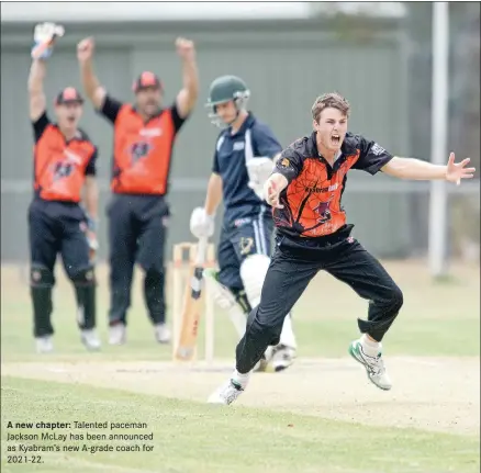  ??  ?? A new chapter: Talented paceman Jackson Mclay has been announced as Kyabram’s new A-grade coach for 2021-22.