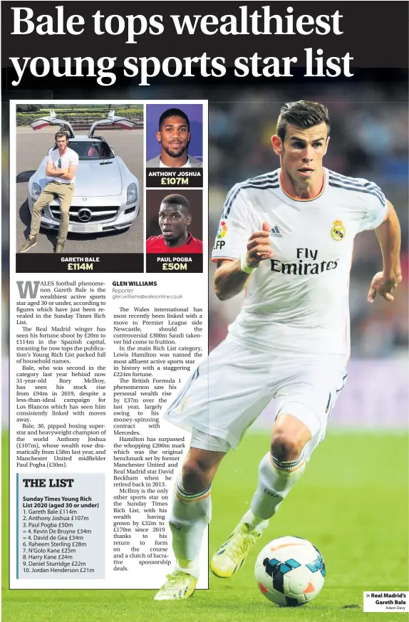  ?? Adam Davy ?? > Real Madrid’s Gareth Bale