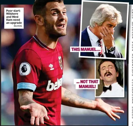  ?? REUTERS ?? Poor start: Wilshere and West Ham need an upgrade