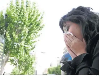  ?? D. A. ?? Una mujer utiliza un pañuelo para combatir a la alergia.