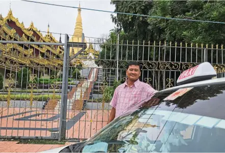  ?? — Reuters ?? Fearless: Ko Naing in front of Shwedagon Pagoda in Yangon.