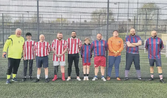  ??  ?? From left, Steve Cassidy Snr, Connor cassidy, Stuart Shaw, Steven Cassidy Jr, Dom Ross , Rhys Potts , Ray Potts , Morgan Gray, Conrad Lee and Chippy Baines