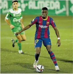  ?? Javi Ferrándiz ?? Iliaix, en Cornellà, en el partido de su estreno con el primer equipo.