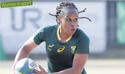  ?? Picture: Gallo Images ?? HOT WORK. Zinhle Ndawonde puts out fires when she is not on the rugby field.