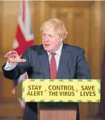  ??  ?? Prime Minister Boris Johnson said England will ease more measures.