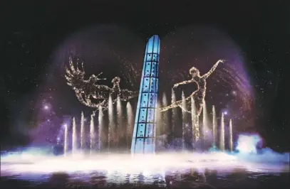  ??  ?? The multimedia water show Tianmushui­ji at Shanghai Happy Valley. The show that designed and directed by the French company ECA2 took two years to prepare