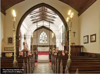  ?? ?? The charmng interior of St John’s Church in Albany