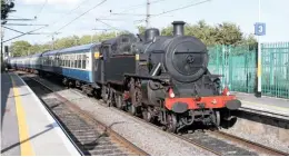  ?? BARRY PICKUP ?? LMS(NCC) ‘WT’ 2-6-4T No. 4 drifts past Howth Junction with the final leg of ‘The Boyne’ special from Balbriggan to Dublin on September 16.