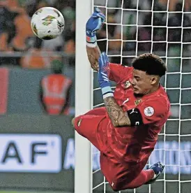  ?? RYAN WILKISKY/BACKPAGE PIX ?? Winning keeper: Bafana Bafana goalkeeper Ronwen Williams saves the fifth penalty of the shootout against Cape Verde. /