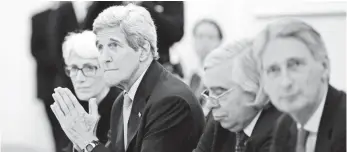  ?? CARLOS BARRIA, AP ?? U.S. Secretary of State John Kerry meets with foreign ministers in Vienna on Tuesday.