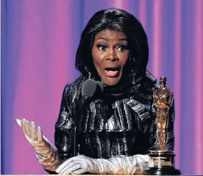  ?? PHOTO: REUTERS ?? Grand performer . . . Cicely Tyson accepts her Honorary Academy Award in 2018.