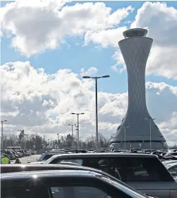  ??  ?? The aircraft control tower at Edinburgh Airport.