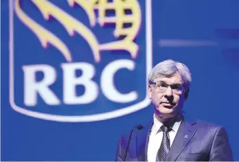  ?? FRANK GUNN/THE CANADIAN PRESS FILES ?? RBC CEO Dave McKay highlighte­d how the bank’s visibility with clients could erode in a world where other firms could see what would-be clients are doing before the bank does.