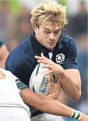  ?? Pictures: PA/SNS. ?? Richie Gray, above, has still been missed by Scotland despite the Dark Blues’ Autumn Test performanc­es, while Allan Dell, right, has impressed in the scrum for Gregor Townsend’s men, but questions remain over how Greig Laidlaw can be shoehorned into...